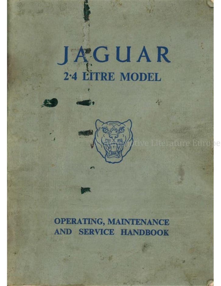 1956 JAGUAR MK I 2.4 INSTRUCTIEBOEKJE ENGELS, Autos : Divers, Modes d'emploi & Notices d'utilisation