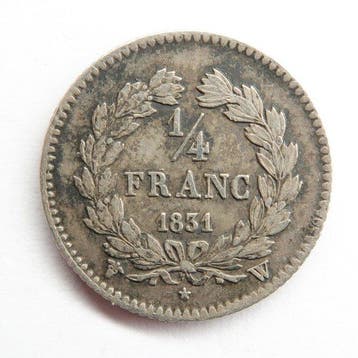 Frankrijk. Louis Philippe I. 1/4 Franc 1831-W, Lille (Zonder