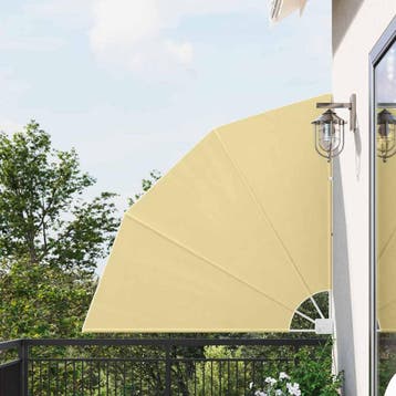 vidaXL Balkon Privacy Scherm 140 x 140 cm Polyester Zand, Verzenden