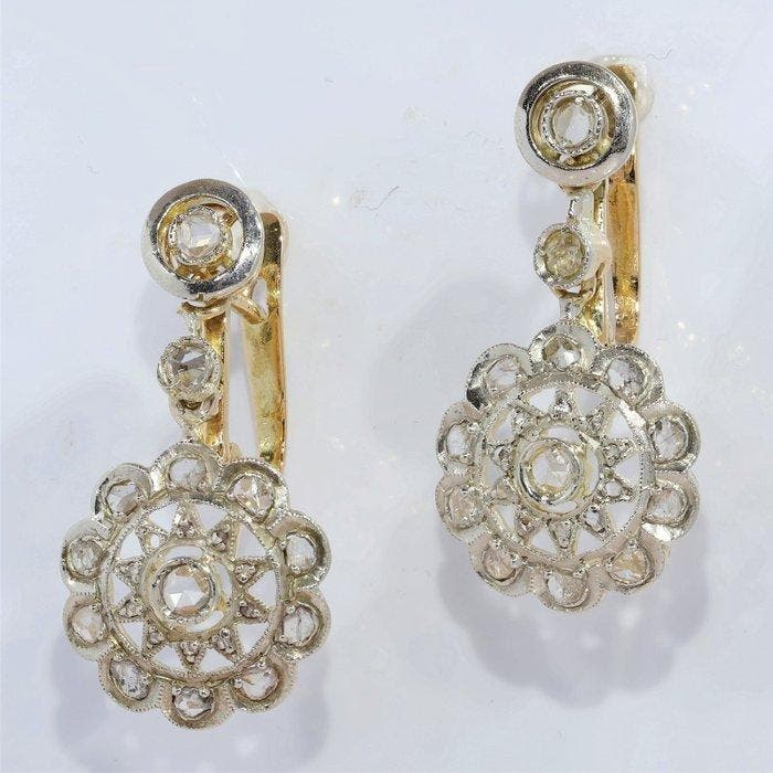 Zonder minimumprijs - Oorbellen - 18 karaat Geel goud -, Bijoux, Sacs & Beauté, Boucles d'oreilles