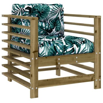 vidaXL Tuinstoelen 2 st met kussens geïmpregneerd grenenhout, Verzenden, Nieuw