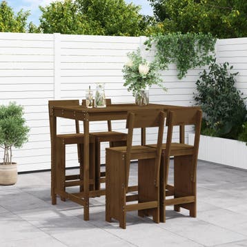 vidaXL 5-delige Tuinbarset massief grenenhout honingbruin, Tuin en Terras, Tuinsets en Loungesets, Verzenden, Nieuw
