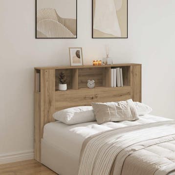 vidaXL Hoofdbordkast Artisan Eiken 140x18,5x102,5 cm Bewerkt, Verzenden