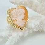 Zilver, Verguld - Ring - Handgesneden camee