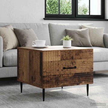vidaXL Salontafel met lade Oud hout 49 x 50 x 40 cm Bewerkt, Verzenden