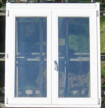 padoek houten  raam , chassis , venster 116 x 130 wit, 75 tot 150 cm, Raamkozijn, Ophalen of Verzenden, Zo goed als nieuw