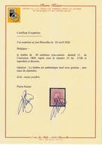 Belgique 1870 - 40c Rose, Léopold II - avec certificat, Gestempeld