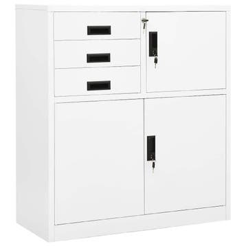 vidaXL Kantoorkast 90x40x102 cm staal wit, Verzenden