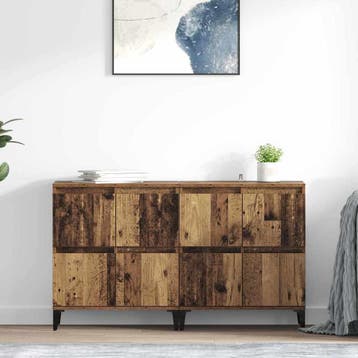vidaXL Dressoirs 2 st Oud Hout 60 x 35 x 70 cm Bewerkt hout, Verzenden, Nieuw