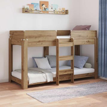 vidaXL Stapeld bed voor kids Artisan Eiken 75 x 190 cm, Verzenden