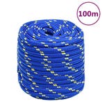 vidaXL Boottouw 16 mm 100 m polypropeen blauw, Verzenden, Nieuw