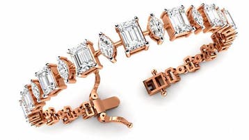 Armband - 14 karaat Roségoud - 7.20ct. tw. Diamant
