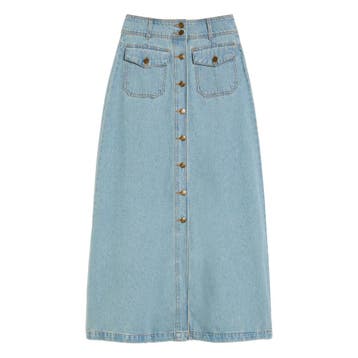 Pennyblack • blauwe denim maxi rok • 36 (IT42), Verzenden