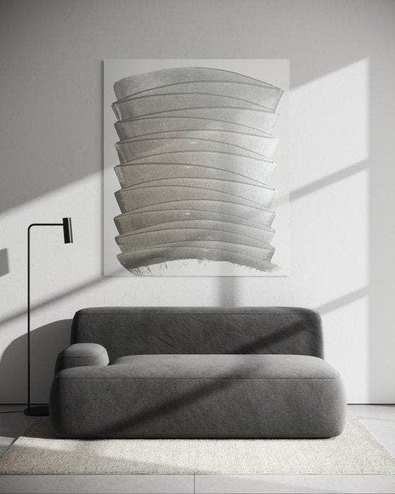 Eren - Silver Waves - XXL, Antiquités & Art, Art | Peinture | Moderne