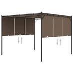 vidaXL Tuinprieel met zijgordijn 3x3x2,25 m taupe, Tuin en Terras, Verzenden, Nieuw