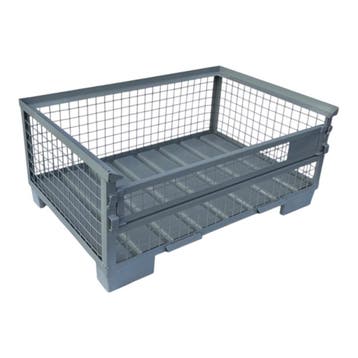 Gitterbox GB017 half met stalen bodem & 1 klep 1240x835x550