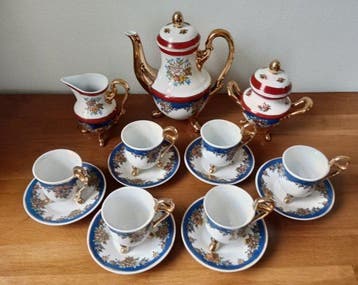 Koffie- en theeservies (15) - Keramiek - Rococo