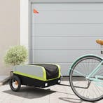vidaXL Fietstrailer 30 kg ijzer zwart en groen, Verzenden, Nieuw