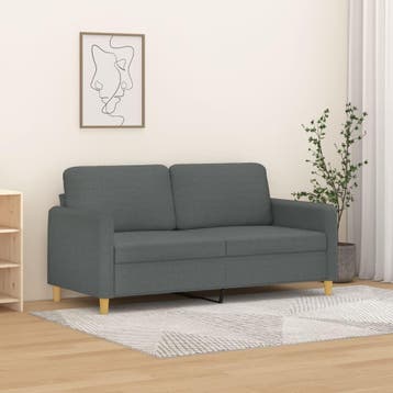 vidaXL Tweezitsbank / zetel 140 cm stof donkergrijs, Verzenden