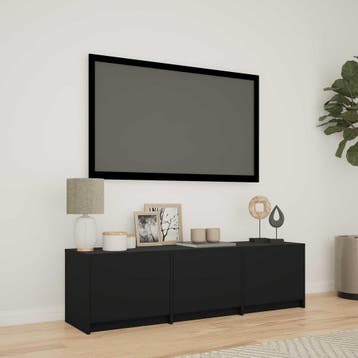 vidaXL TV-kast met LED Zwart 140 x 34 x 40 cm Geconstrueerd, Verzenden, Nieuw