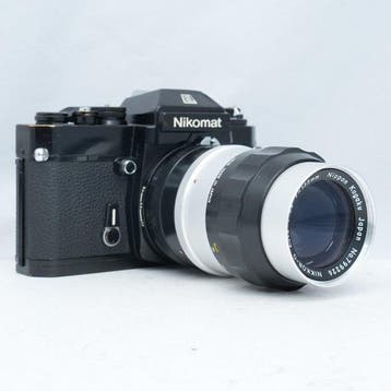 Nikon Nikomat EL + Nikkor-Q Auto 135mm F3.5 Analoge camera, Audio, Tv en Foto, Nieuw