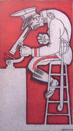 Spotprent over het Nederlandse leger (lijst optie, Lithos), Verzenden