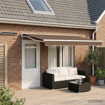 vidaXL Elektrisch Uitschuifbare Zonneluifel Taupe 4 x 2 m, Verzenden, Nieuw