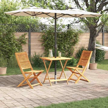 vidaXL Opvouwbare Bistroset 3 st Bruin Massief Acacia Hout, Verzenden