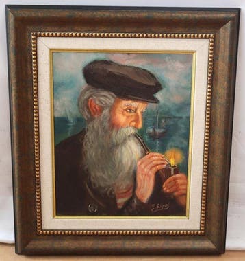 Javier Ripol Girona (1926 - ??) - El pescador y su pipa - NO