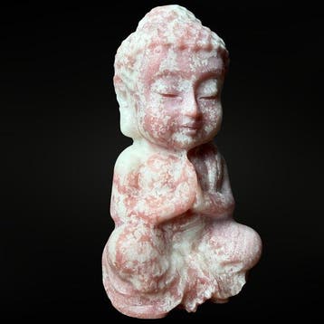 Boeddha en roze opaal - premium Gravure - Hoogte: 120 mm -