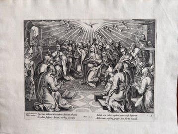 Jan Van Der Straet (1523-1605), after - Pentecost, Antiek en Kunst