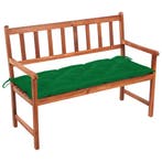 vidaXL Tuinbank met kussen 120 cm massief acaciahout, Tuin en Terras, Tuinsets en Loungesets, Verzenden, Nieuw