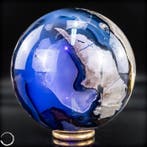 Zeldzame UV-actieve moosachat Bol met indrukwekkende