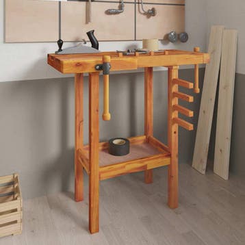 vidaXL Werkbank met bankschroeven 92x48x83 cm massief, Bricolage & Construction, Verzenden