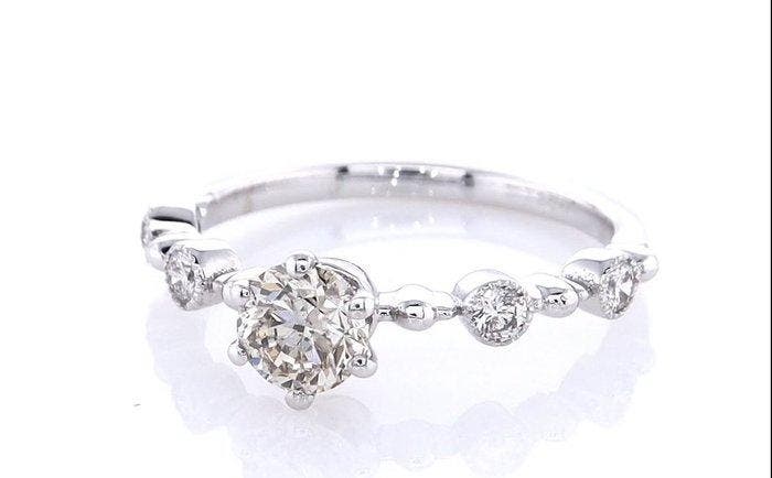 Sans prix de réserve - Bague - 14 carats Or blanc - 0.66ct., Handtassen en Accessoires, Ringen