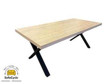 Eettafel 200x95 met X-poten – overstock, Maison & Meubles, Verzenden