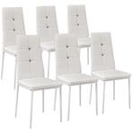 tectake Eetkamerstoelen, kunstleer met strass steentjes - wi, Verzenden, Nieuw