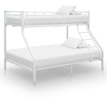 vidaXL Stapelbedframe metaal wit 140x200 cm/90x200 cm, Verzenden, Nieuw