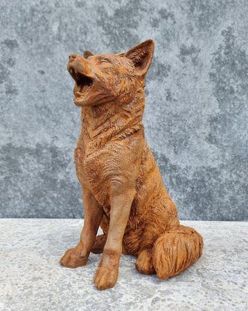 Sculpture, Lachende vos - 32 cm - Fer, Antiek en Kunst