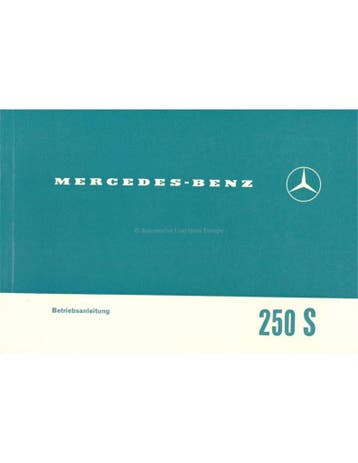 1965 MERCEDES BENZ S KLASSE INSTRUCTIEBOEKJE DUITS