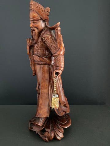 Figure - Posg Guan Gonga ( Bóg Wojny) - Buis, Palissandre -