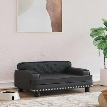 vidaXL Hondenmand 70x45x30 cm kunstleer zwart, Verzenden, Nieuw