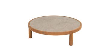 4 Seasons Outdoor Finn teak loungetafel met keramisch blad Ø, Nieuw