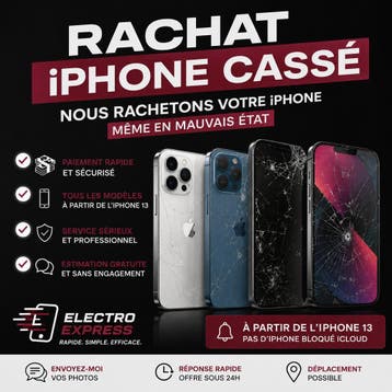 RACHAT DE VOS IPHONES CASSES DANS LHEURE A PARTIR DE 13