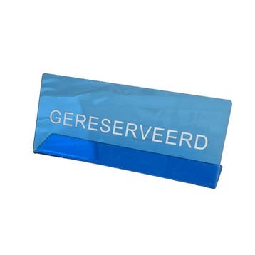 Gereserveerd Bordje - Blauw - 16cm, Verzenden