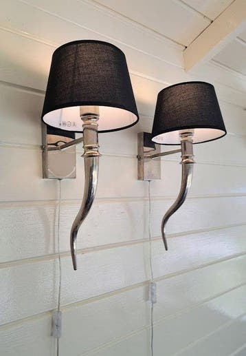 Lampe murale - Métal chromé - Ensemble exclusif dappliques