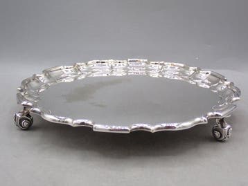 Wilson & Sharp, Edinburgh - Plateau plat - Plaqué(e) argent, Antiquités & Art