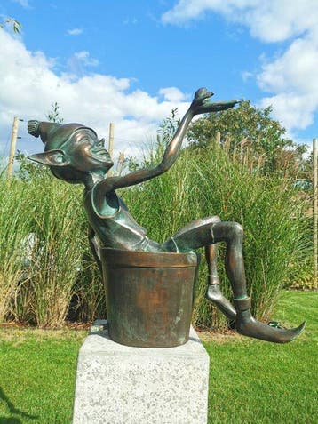 Sculpture, Fontein - pixie - kabouter - 50 cm - Bronze