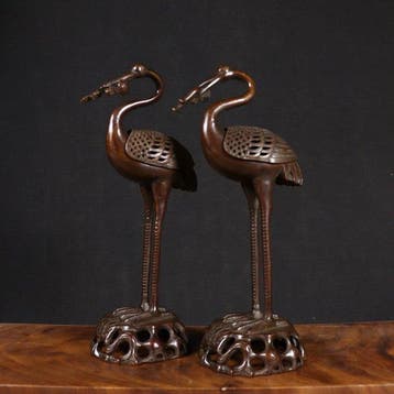 Crane-shaped incense burner - Wierookbrander (2) -