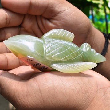 Beeld, No Reserve - Big Genuine Aventurine Gemstone Hand